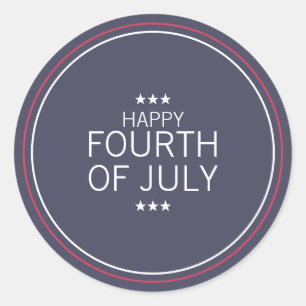 Adesivo clássico do Dia da Independência em 4 de j