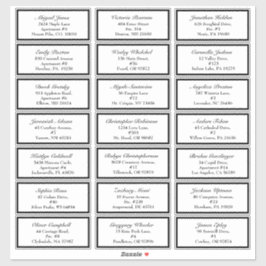 Adesivo Clássico Endereço de Convidado de Casamento Branco