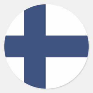 Adesivo clássico redondo com sinalizador finlandês