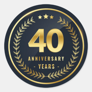 Adesivo clássico redondo de 40 anos