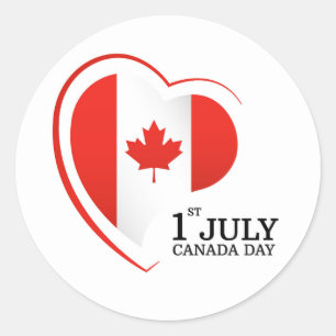 Adesivo clássico redondo no dia do Canadá