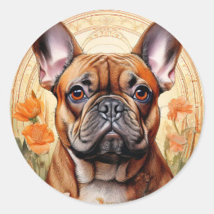 Adesivo Clássico Redondo Super Frenchie Bulldog