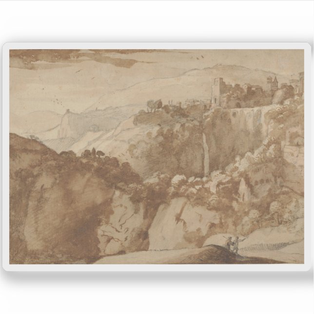 Adesivo Claude Lorrain (Claude Gellée) - Vista de Tivoli (Frente)