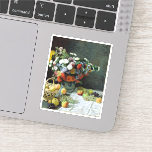 Adesivo Claude Monet Ainda vive com flores e Frutas