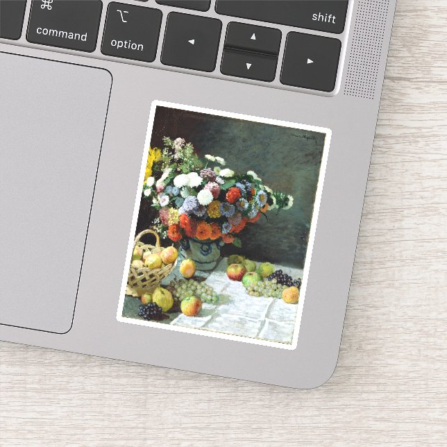 Adesivo Claude Monet Ainda vive com flores e Frutas (Detalhe)
