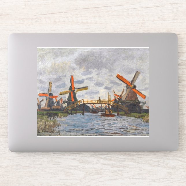 Adesivo Claude Monet - Windmills perto de Zaandam (Computador)