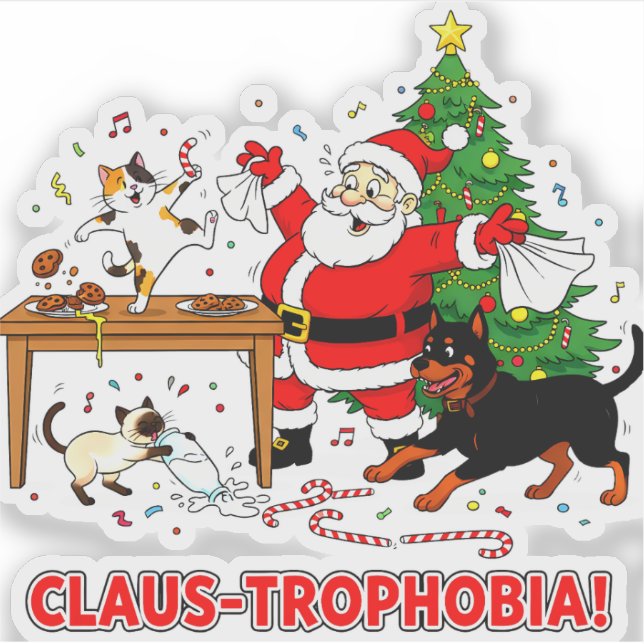 Adesivo Claus-trophobia: Santa’s Cookie Chaos Crew (Frente)