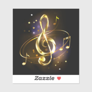 Adesivo Clave de Sol Musical de Ouro