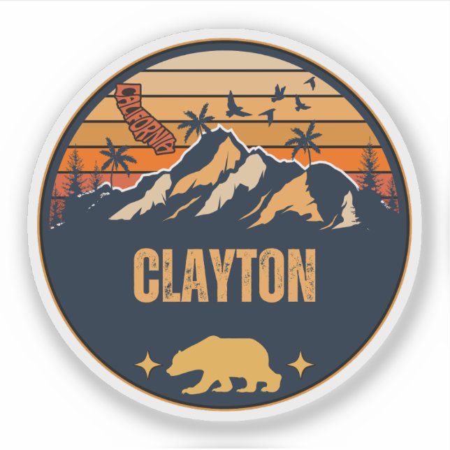 Adesivo Clayton, Califórnia (Frente)
