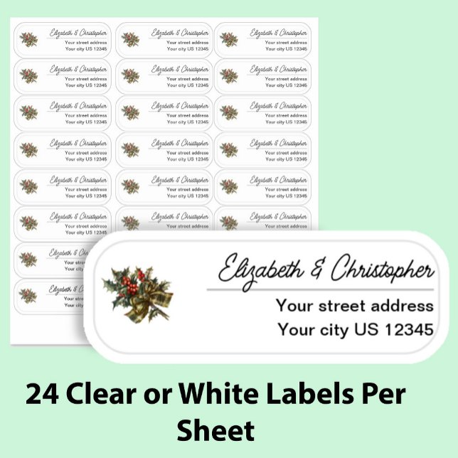 Adesivo Clear Christmas Return Address Custom Transparent  (Criador carregado)