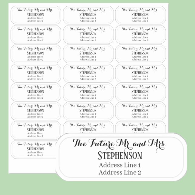 Adesivo Clear Future Mr and Mrs Wedding Return Address  (Criador carregado)