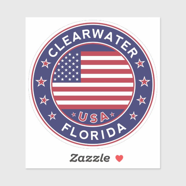 Adesivo Clearwater Florida, Clearwater (Folha)