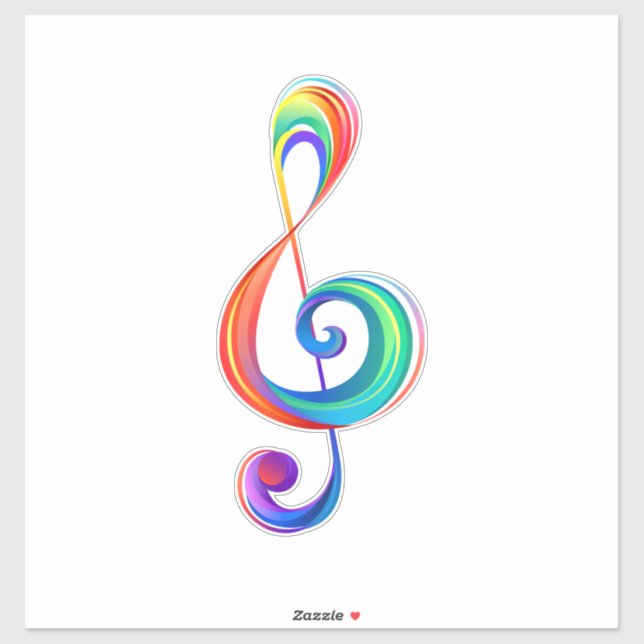 Adesivo Clef (trecho de arco-íris) (Folha)