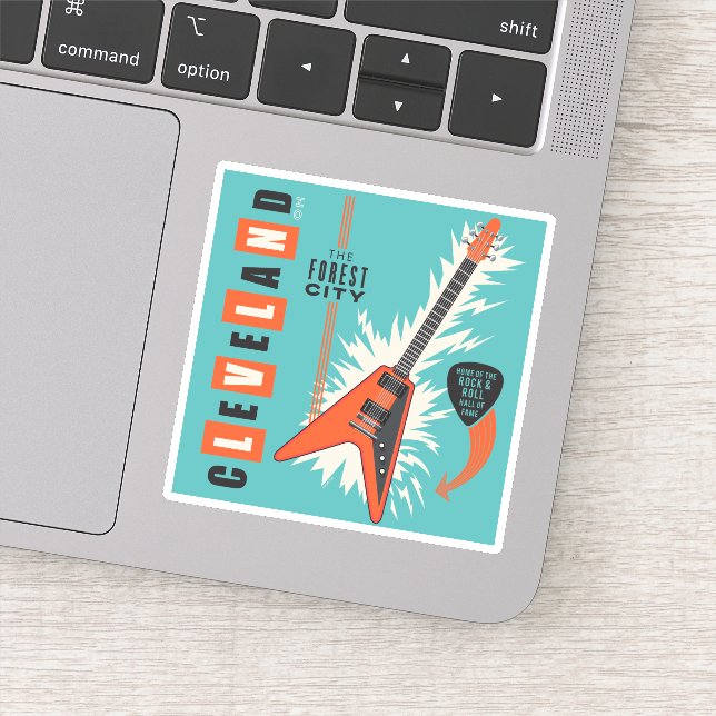 Adesivo Cleveland Ohio | Violão elétrico (Detalhe)