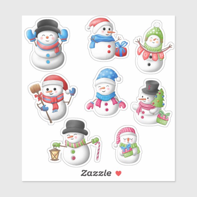 Adesivo Clipart de sublimação do Homem de Neve (Folha)