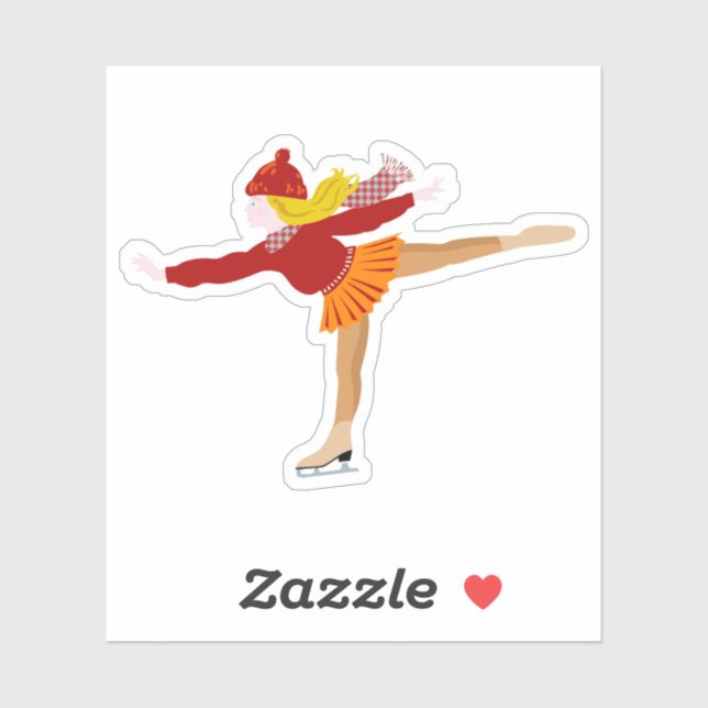 Adesivo Clipe de inverno da Garota do Cartoon (Folha)