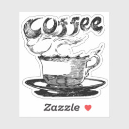 Adesivo Clipe desenhado com café quente