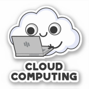 Adesivo Cloud Compute Cute Computer Weather Pun Sticker