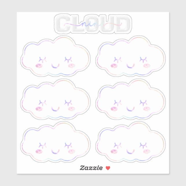 Adesivo Cloud Nine 9th Birthday Sticker - Kawaii Pastel Sk (Folha)