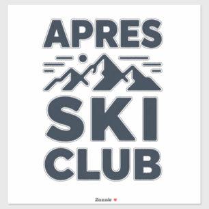 Adesivo Clube Apres Ski Logo Montanha - Roupas de Inverno
