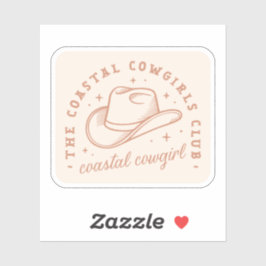 Adesivo Clube costeiro de vaqueira beige castanho retro-es