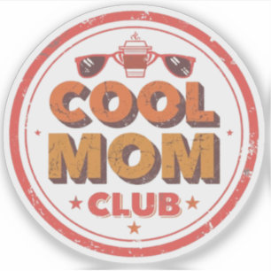 Adesivo Clube da Mãe Legal Logotipo de Insígnia Retrô