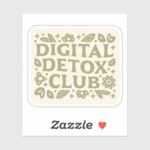 Adesivo Clube de desintoxicação digital bem-estar garota e