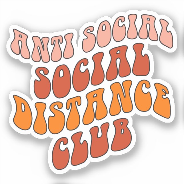 Adesivo Clube de Distância Anti-Social das CORES PERSONALI (Frente)
