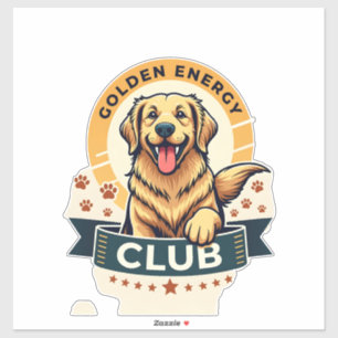 Adesivo Clube de Energia Dourada Retriever Dourado Vintage