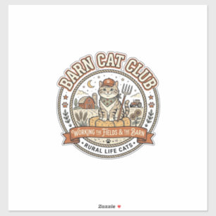 Adesivo Clube de Gato de Celeiro Agricultor de Gato Mashup