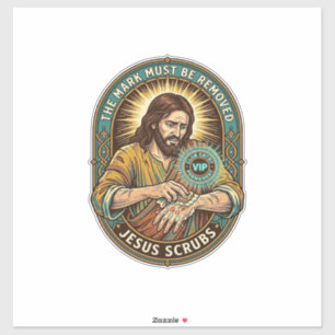 Adesivo Clube de Jesus Carimbo na Mão Não Sai Humor Matina