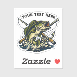 Adesivo Clube de Pesca Vintage Emblema de Robalo Retro