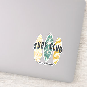 Adesivo Clube de surfs Summer Beach Vacage Funny Vintage