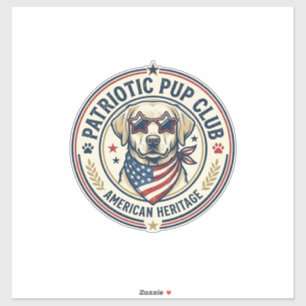 Adesivo Clube do Cachorro Patriótico Raça de Estimação Pat