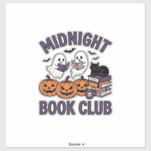 Adesivo Clube do Livro à Meia-Noite Design de Leitura de H