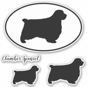 Adesivo Clumber Spaniel Dog Silhouettes Vinyl Sticker Set
