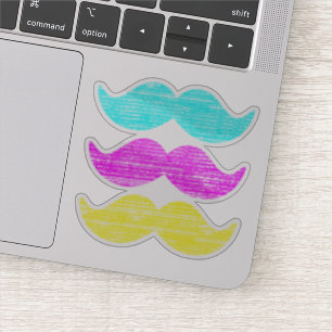 Adesivo CMY Mustaches (estilo letterpress)