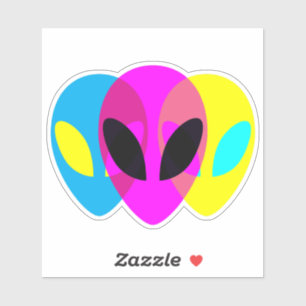 Adesivo Cmyk extraterrestre alienígena triptic