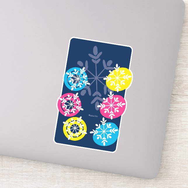Adesivo CMYK Snowflakes on Blue (Detalhe)