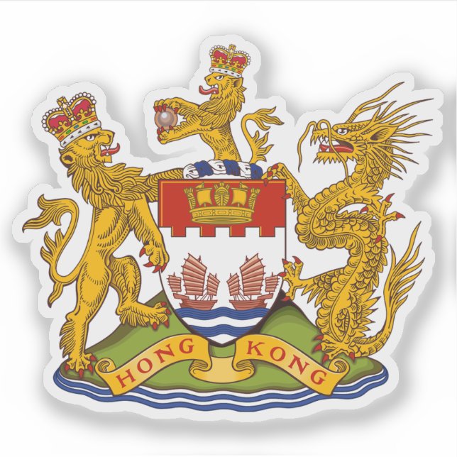 Adesivo Coat of arms of Hong Kong (1995-1997) (Frente)