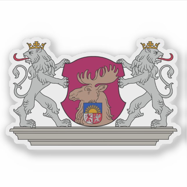 Adesivo Coat of arms of the city of Jelgava, Latvia (Frente)