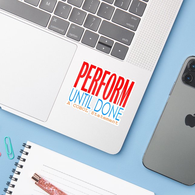 Adesivo Cobol Executar Até Concluir (Notebook com iPhone)