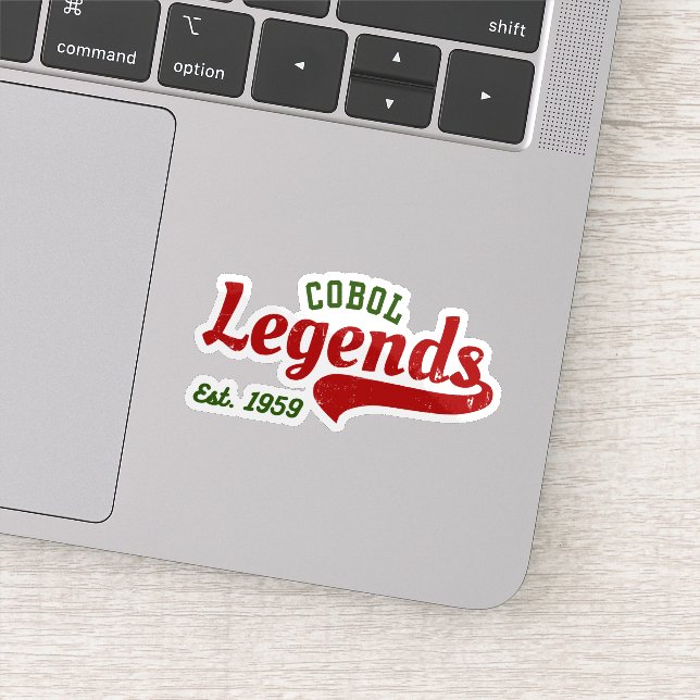Adesivo COBOL Legends Est. 1959 – A Retro Tech Sticker (Detalhe)