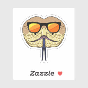 Adesivo Cobra com óculos de sol