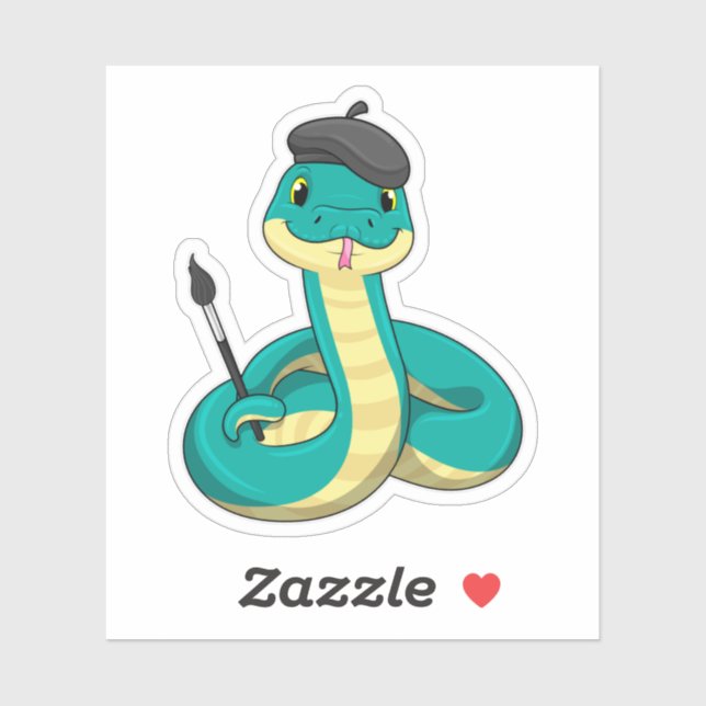 Adesivo Cobra como Pincel com pincel de pintura (Folha)