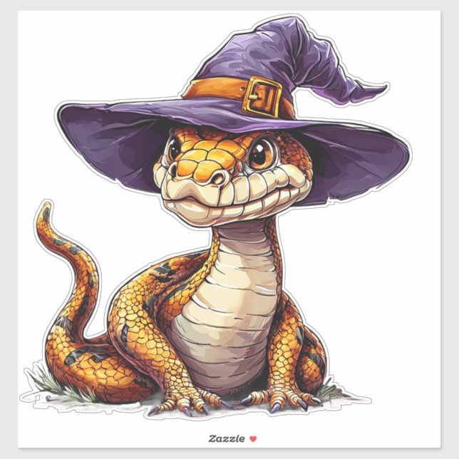 Adesivo Cobra de Cartoon Adorável (Folha)