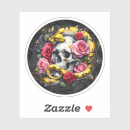 Adesivo Cobra Floral Com Vinheta Crônica.