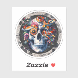 Adesivo Cobra Floral Com Vinheta Crônica.