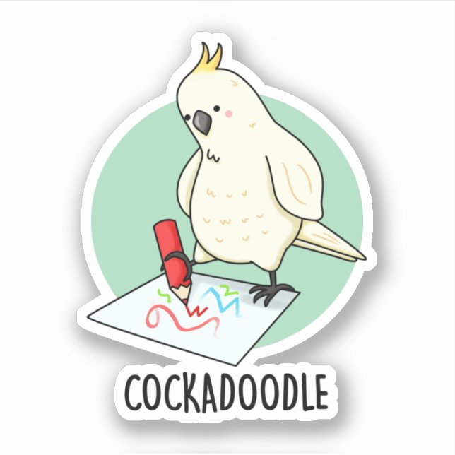 Adesivo Cockadoodle Funny Cockatoo Pun (Frente)