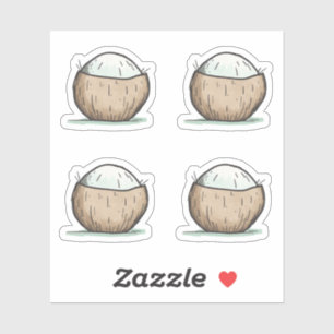 Adesivo Coco de Cores Aquáticas